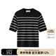 Marc O'Polo/MOP 2024夏季新款純棉圓領(lǐng)條紋薄款短袖套頭針織衫女 黑底條紋A05 XS 160