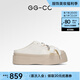 GG-CC【云朵松餅】春季新款時(shí)尚厚底半拖板鞋一腳蹬休閑鞋女G25U9717 米白色 37
