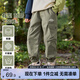 左西男童工裝褲兒童褲子春秋款2025新款日系戶外運(yùn)動束腳褲 綠色 140