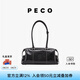 PECO989小丑保齡球包植鞣油蠟長(zhǎng)柄手拎腋下波士頓包女情人七夕禮物 經(jīng)典黑頭層熔巖油蠟牛皮現(xiàn)貨