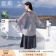 香影萊賽爾天絲襯衫外套女長(zhǎng)袖2025夏裝新款寬松灰色外搭開衫襯衣 中灰 S