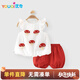 優(yōu)奇女寶寶短袖套裝夏季薄款兒童洋氣無(wú)袖上衣女童短褲分體套裝兩件套