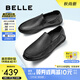 百麗皮鞋男羊皮一腳蹬豆豆樂福鞋344J4AM5 黑色-常規(guī) 41 (255mm)