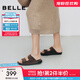 百麗（Belle）周雨彤楊迪同款吐司拖1代升級版女外穿勃肯鞋涼拖鞋A8R1DBT5 啡色-拖鞋(女款) 1代升級版 36 (230mm)