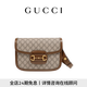 GUCCI古馳Gucci 馬銜扣1955系列中號肩背包[七夕禮物] 米色/烏木色 均碼