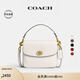 蔻馳（COACH）【七夕】【專享直降】經(jīng)典標(biāo)志CASSIE19號(hào)單肩斜挎包翻蓋夏季女包 黃銅色硬件/粉白色(新版）