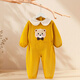 依生象寶秋冬男女寶寶爬地服嬰兒洋氣連體罩衣外穿可套棉衣 黃熊 90碼（建議80-90cm）