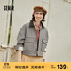 森馬（Semir）外套女短款拼接燈芯絨翻領(lǐng)潮流寬松秋季落肩格紋夾克101524108021