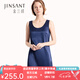 金三塔真絲睡衣女100%桑蠶絲簡(jiǎn)約背心式真絲睡裙絲綢睡衣 藏青4500 XL