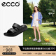 愛(ài)步（ECCO）拖鞋女外穿居家兩用 倪妮同款夏季軟底泡芙鞋一字涼拖 科摩206663 黑色20666301001 39 （偏小，建議選大一碼）