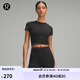 lululemon丨Nulu? 女士運(yùn)動短款 T 恤*瑜伽日 LW3HMFS 黑色/濃縮咖 XS /4