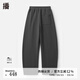 播商場(chǎng)同款慵懶風(fēng)松弛休閑褲女24冬新款寬松洋氣長褲BDR4KD4038 G60羽灰 S