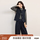 熙世界（sllsky）老錢(qián)小香風(fēng)套裝2025秋季新款女裝高級感流蘇馬甲小個(gè)子秋裝兩件套 寶藍色 XL