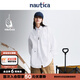 nautica white sail 白帆×gorpcore 日系中性戶外休閑寬松柔軟全棉長袖襯衫WW3306 白色1BW L