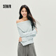 森馬（Semir）長(zhǎng)袖T恤女短款不規(guī)則設(shè)計(jì)感修身顯瘦2025秋蕩領(lǐng)薄款107625101097