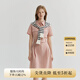 ELAND衣戀經(jīng)典襯衫領(lǐng)連衣裙女工裝風休閑舒適中長裙夏季新款 粉色(25)Pink M