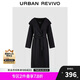 UR2024冬季新款女裝摩登都市魅力長款收腰連帽大衣UWG140135