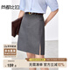 尚都比拉小個(gè)子通勤半身裙女梨型顯瘦A字裙簡(jiǎn)約百搭小短裙 深灰色  L 
