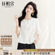 絲柏舍圓領(lǐng)襯衫2025夏裝新款女裝簡(jiǎn)約繡花復(fù)古短袖文藝風(fēng)上衣