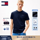 TOMMY JEANS【純色純棉】25夏季男裝平紋針織美式寬松短袖/修身圓領(lǐng)上衣T恤 【純色修身】藏青色C1G XL