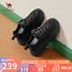 駱駝（CAMEL）老爹鞋女網(wǎng)布皮面拼接雙系帶厚底休閑鞋 L24S283079 黑色 36
