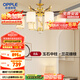 歐普（OPPLE）新中式吊燈客廳燈餐廳燈復(fù)古中國(guó)風(fēng)大氣吊燈玉石中柱 蕙質(zhì)蘭心8頭