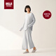 無(wú)印良品（MUJI）女式 柔軟針織 家居睡衣套裝 FD31CC5A 煙熏藍色 S/M