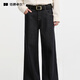 伯爵卓爾牛仔褲男高端水洗定織寬闊腿版2025秋季通勤舒適男生直筒藍黑褲子