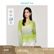 茵曼（INMAN）丁達(dá)爾藝術(shù)感漸變羊毛衫2025春秋女裝新款鏤空圓領(lǐng)長袖針織毛衣 黃綠色 M