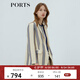 PORTS寶姿 商場(chǎng)同款新品女裝條紋網(wǎng)眼肌理西裝LL8J032KFQ051 丈青條紋 XS (2)