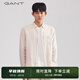 GANT【100%亞麻】GANT/甘特春秋男透氣休閑復古寬松扣領(lǐng)美式長(cháng)袖襯衫 34白色 M