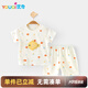 優(yōu)奇寶寶夏季套裝嬰兒夏天短袖分體兩件套夏裝嬰幼兒衣服半袖純棉薄款
