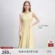 自巧【悅己小白裙】小個子斜裁白色連衣裙女夏2025夏新款無袖裙子 奶油黃 M （4碼）