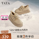 他她（TATA）復古厚底勃肯鞋女鞋加絨保暖單鞋毛毛鞋雪地靴冬WDX24DM4 灰駝（仿毛里） 37