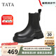 他她（TATA）厚底休閑切爾西靴女冬WJZ03DD4 黑色 38