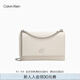 Calvin Klein小眾單肩包禮物荔枝紋包包金屬搭扣鏈條翻蓋CK女包斜挎包DH2806 GTR-牛乳白 OS