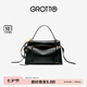 GROTTO個樂經(jīng)典R66系列小中號百搭通勤復古手提單肩斜挎包七夕禮物 經(jīng)典黑M（古金）