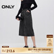 ONLY春夏優(yōu)雅通勤高腰牛仔A字中長裙半身裙女|124437007 J09 深牛仔灰色 160/64A/S
