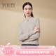 菲妮迪（FINITY）菲妮迪針織衫冬季新款簡(jiǎn)約風(fēng)絲帶領(lǐng)時(shí)尚休閑減齡上衣女 淺咖色 L