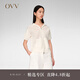 OVVOVV2024春夏新款女裝半鏤空肌理拉鏈連帽短袖針織外套 米白（凈色）01 L