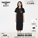 BOY LONDON【夏日畫廊】夏女士長裙顯瘦開叉寬松黑色連衣裙W17703 黑色 M