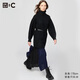 優(yōu)衣庫合作款/女裝針織迷你連衣裙/高領(lǐng)兩翻領(lǐng)25秋冬新款479684 09 黑色 L /160/88A