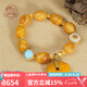 布達(dá)拉宮蜜蠟手串平安扣吊墜925銀六字真言轉(zhuǎn)運(yùn)珠手鏈琥珀串珠男女士禮物 六字真言蜜蠟手串