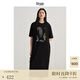 旅途原品（ltyp）t恤裙女直筒連衣裙連衣裙個性藝術(shù)印花休閑實穿短袖裙秋 靜謐黑-抽象油畫 M
