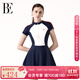 范德安（BALNEAIRE）MIX系列連體泳衣萊卡防曬遮肉裙擺游泳平角海邊 61479 2XL
