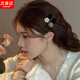 寧玥兒山茶花絲絨發(fā)夾女夏季復(fù)古小巧精致側(cè)邊頭飾短發(fā)前額劉?；ǘ浒l(fā)飾 絲絨黑色小花發(fā)夾【單只】F156