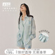 對白時(shí)尚別致扎染雪紡套裝女2025夏新款撞色寬松襯衫輕薄休閑短褲 迷霧綠 S