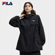 FILA 斐樂(lè )官方女裝梭織外套2025秋新款時(shí)尚休閑收腰寬松連帽工裝夾克 正黑色-BK L 170/88A/L