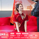 枝己紅色旗袍敬酒服新娘2025新款新中式訂婚結(jié)婚禮服古裝嫁衣回門(mén)服 QP09 M