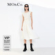 MO&Co.法式精致不規(guī)則層次無(wú)袖連衣裙肌理感高端氣質(zhì)連衣裙女摩安珂 香草杏色 M 165